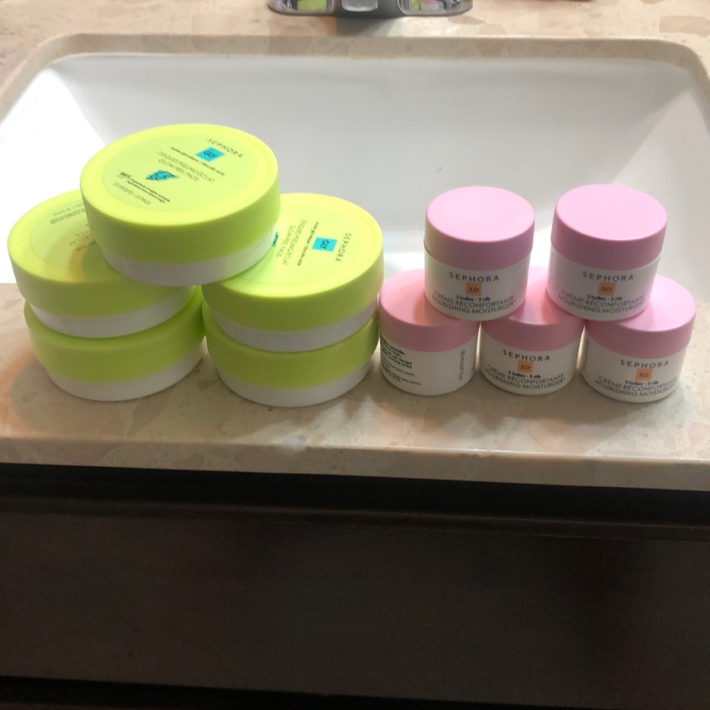 Sephora glycolic acid pads & moisturizer deluxe size lot of 10